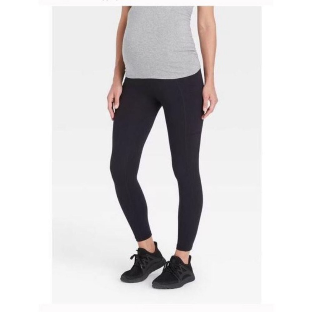 Isabel Maternity Black Maternity Active Cropped Leggings Size XXL | NWT